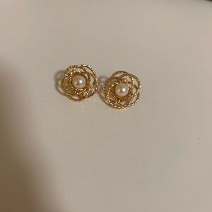 Vintage 14K Gold and Pearl Earrings